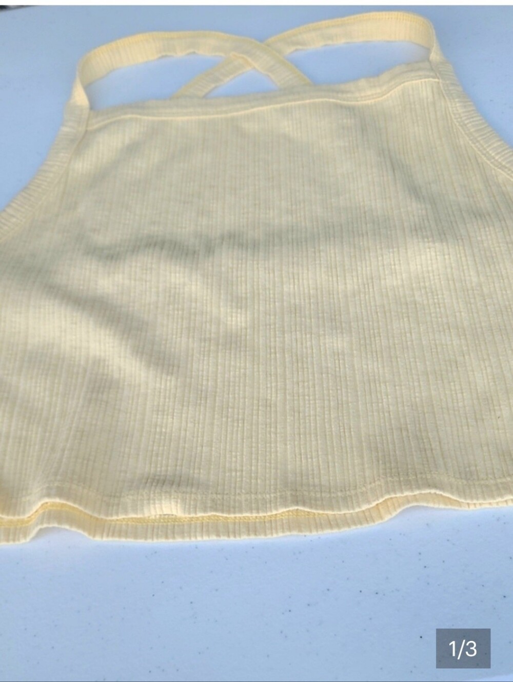 American Eagle Outfitters Pale Yellow Ribbed Tank